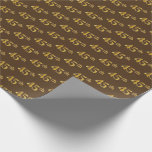[ Thumbnail: Brown, Faux Gold 45th (Forty-Fifth) Event Wrapping Paper ]