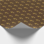 [ Thumbnail: Brown, Faux Gold 4th (Fourth) Event Wrapping Paper ]