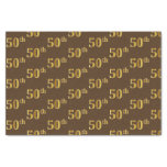 [ Thumbnail: Brown, Faux Gold 50th (Fiftieth) Event Tissue Paper ]