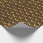 [ Thumbnail: Brown, Faux Gold 50th (Fiftieth) Event Wrapping Paper ]