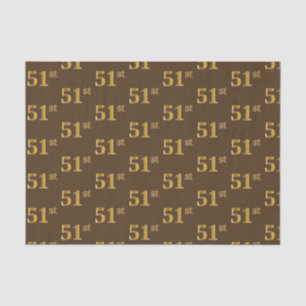 Brown, Faux Gold 51st (Fifty-First) Event Tissue Paper