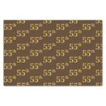 [ Thumbnail: Brown, Faux Gold 55th (Fifty-Fifth) Event Tissue Paper ]