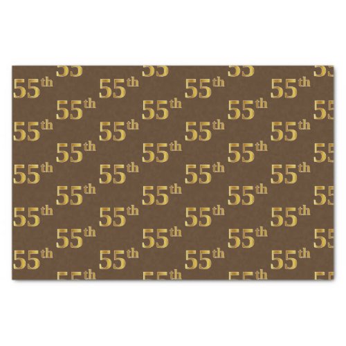 Brown Faux Gold 55th Fifty_Fifth Event Tissue Paper