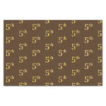 [ Thumbnail: Brown, Faux Gold 5th (Fifth) Event Tissue Paper ]