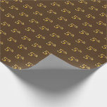 [ Thumbnail: Brown, Faux Gold 5th (Fifth) Event Wrapping Paper ]