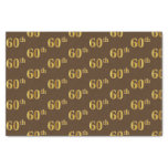[ Thumbnail: Brown, Faux Gold 60th (Sixtieth) Event Tissue Paper ]