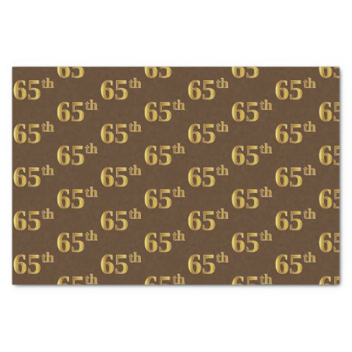 Brown Faux Gold 65th Sixty_Fifth Event Tissue Paper