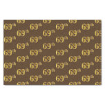 [ Thumbnail: Brown, Faux Gold 69th (Sixty-Ninth) Event Tissue Paper ]