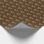 [ Thumbnail: Brown, Faux Gold 6th (Sixth) Event Wrapping Paper ]