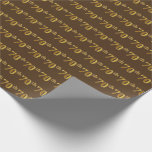 [ Thumbnail: Brown, Faux Gold 70th (Seventieth) Event Wrapping Paper ]