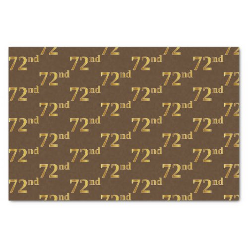 Brown Faux Gold 72nd Seventy_Second Event Tissue Paper