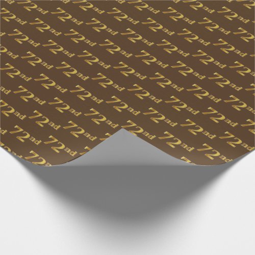 Brown Faux Gold 72nd Seventy_Second Event Wrapping Paper