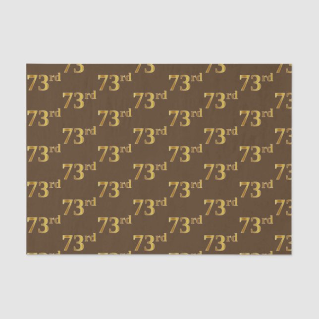 Brown, Faux Gold 73rd (Seventy-Third) Event Tissue Paper (Front)