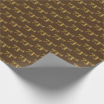 [ Thumbnail: Brown, Faux Gold 73rd (Seventy-Third) Event Wrapping Paper ]