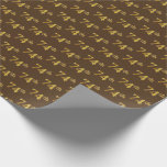 [ Thumbnail: Brown, Faux Gold 74th (Seventy-Fourth) Event Wrapping Paper ]