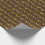 [ Thumbnail: Brown, Faux Gold 76th (Seventy-Sixth) Event Wrapping Paper ]