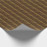 [ Thumbnail: Brown, Faux Gold 77th (Seventy-Seventh) Event Wrapping Paper ]