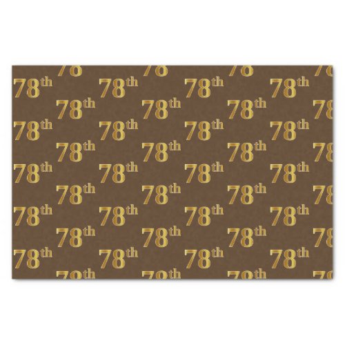 Brown Faux Gold 78th Seventy_Eighth Event Tissue Paper