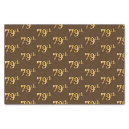 Brown Faux Gold 79th Seventy_Ninth Event Tissue Paper