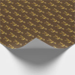 [ Thumbnail: Brown, Faux Gold 79th (Seventy-Ninth) Event Wrapping Paper ]