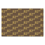 [ Thumbnail: Brown, Faux Gold 82nd (Eighty-Second) Event Tissue Paper ]