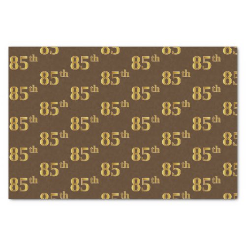 Brown Faux Gold 85th Eighty_Fifth Event Tissue Paper