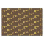 [ Thumbnail: Brown, Faux Gold 87th (Eighty-Seventh) Event Tissue Paper ]
