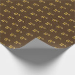 [ Thumbnail: Brown, Faux Gold 8th (Eighth) Event Wrapping Paper ]
