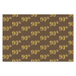 [ Thumbnail: Brown, Faux Gold 90th (Ninetieth) Event Tissue Paper ]
