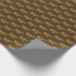 [ Thumbnail: Brown, Faux Gold 90th (Ninetieth) Event Wrapping Paper ]