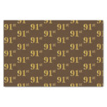 [ Thumbnail: Brown, Faux Gold 91st (Ninety-First) Event Tissue Paper ]