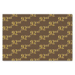 [ Thumbnail: Brown, Faux Gold 92nd (Ninety-Second) Event Tissue Paper ]