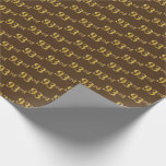 [ Thumbnail: Brown, Faux Gold 93rd (Ninety-Third) Event Wrapping Paper ]