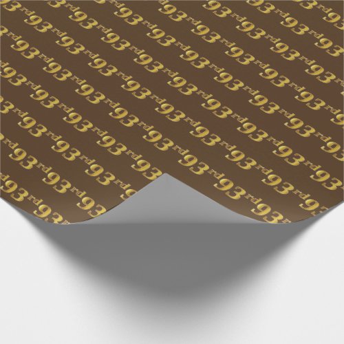 Brown Faux Gold 93rd Ninety_Third Event Wrapping Paper