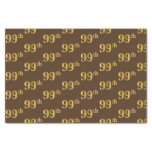 [ Thumbnail: Brown, Faux Gold 99th (Ninety-Ninth) Event Tissue Paper ]