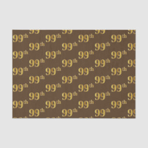 Brown, Faux Gold 99th (Ninety-Ninth) Event Tissue Paper