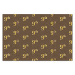 [ Thumbnail: Brown, Faux Gold 9th (Ninth) Event Tissue Paper ]