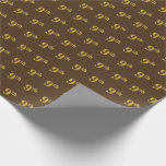 [ Thumbnail: Brown, Faux Gold 9th (Ninth) Event Wrapping Paper ]