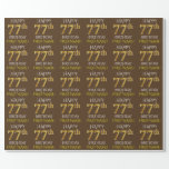 [ Thumbnail: Brown, Faux Gold "Happy 77th Birthday" Wrapping Paper ]