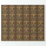 [ Thumbnail: Brown, Faux Gold "Happy 78th Birthday" Wrapping Paper ]