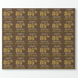 [ Thumbnail: Brown, Faux Gold "Happy 86th Birthday" Wrapping Paper ]