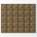 [ Thumbnail: Brown, Faux Gold "Happy 87th Birthday" Wrapping Paper ]