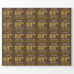[ Thumbnail: Brown, Faux Gold "Happy 88th Birthday" Wrapping Paper ]