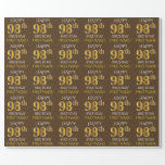 [ Thumbnail: Brown, Faux Gold "Happy 98th Birthday" Wrapping Paper ]