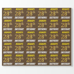 [ Thumbnail: Brown, Faux/Imitation Gold, "28th Birthday" Wrapping Paper ]