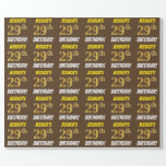 [ Thumbnail: Brown, Faux/Imitation Gold, "29th Birthday" Wrapping Paper ]