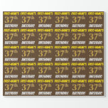[ Thumbnail: Brown, Faux/Imitation Gold, "37th Birthday" Wrapping Paper ]