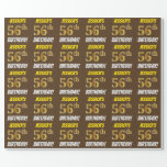 [ Thumbnail: Brown, Faux/Imitation Gold, "56th Birthday" Wrapping Paper ]
