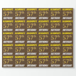 [ Thumbnail: Brown, Faux/Imitation Gold, "57th Birthday" Wrapping Paper ]