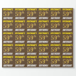 [ Thumbnail: Brown, Faux/Imitation Gold, "59th Birthday" Wrapping Paper ]